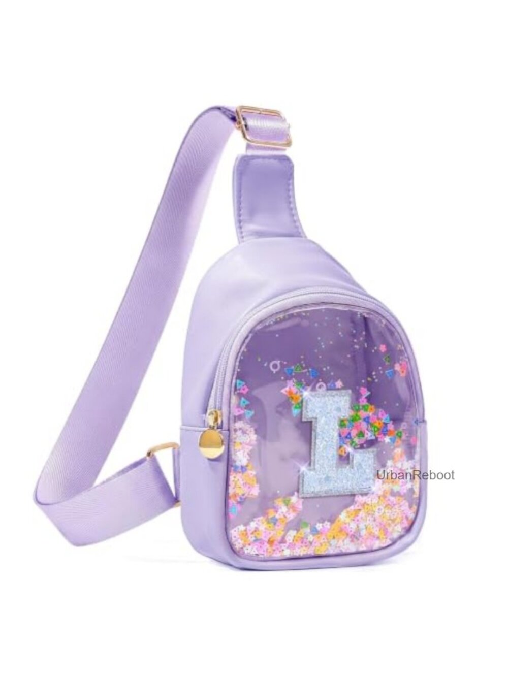 Clear Crossbody Sling Bag for Toddler Girls PU Leather Adjustable Strap